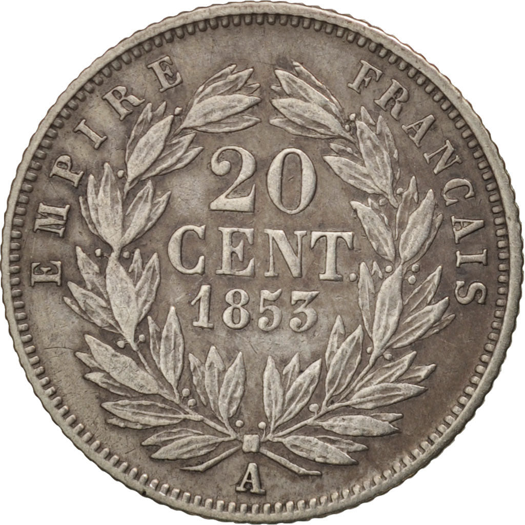 France, Napoleon III, Napoléon III, 20 Centimes, 1853, Paris, EF(40-45)