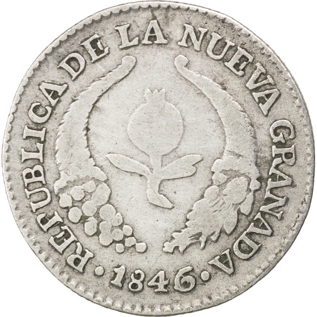 Colombia, 1 Real, 1846, KM #91.1, VF(20-25), Silver, 2.85