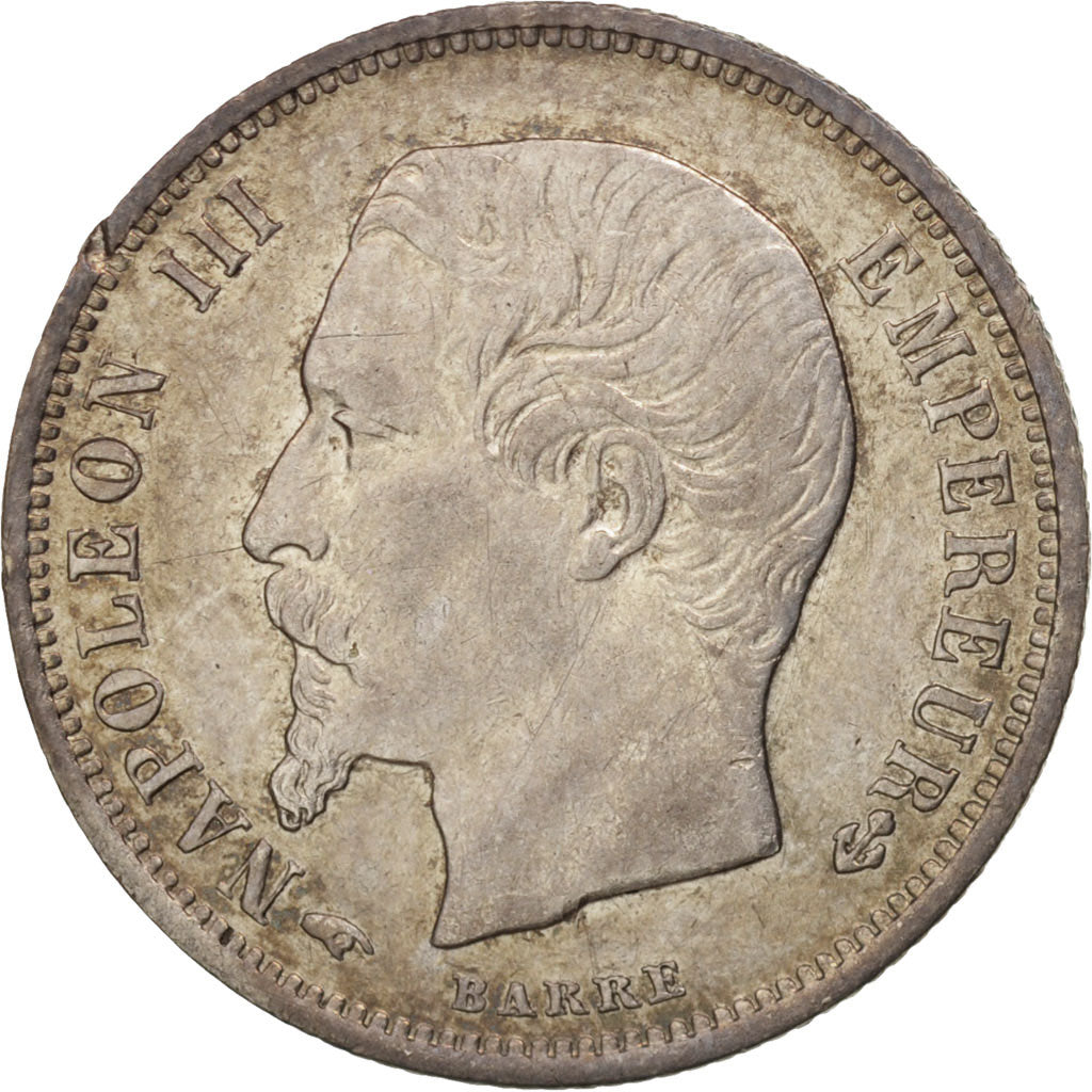 France, Napoleon III, Napoléon III, 50 Centimes, 1856, Paris, AU(50-53)