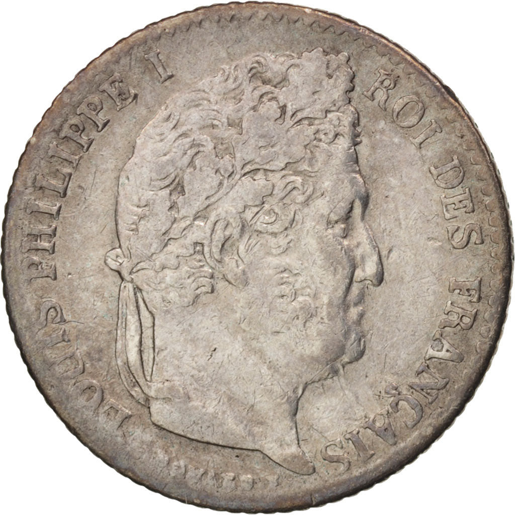 Francia, Louis-Philippe, 1/4 Franc, 1844, Paris, BB, Argento, KM:740.1, Gadou...