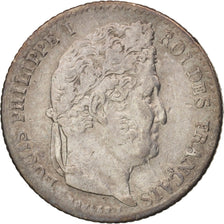 Francia, Louis-Philippe, 1/4 Franc, 1844, Paris, BB, Argento, KM:740.1, Gadou...