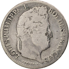 Moneda, Francia, Louis-Philippe, 1/2 Franc, 1835, Paris, BC, Plata, KM:741.1