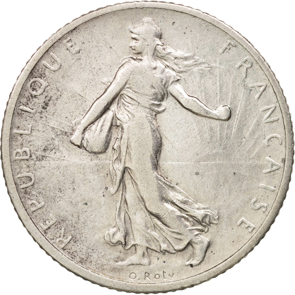 Coin, France, Semeuse, Franc, 1908, Paris, EF(40-45), Silver, KM:844.1