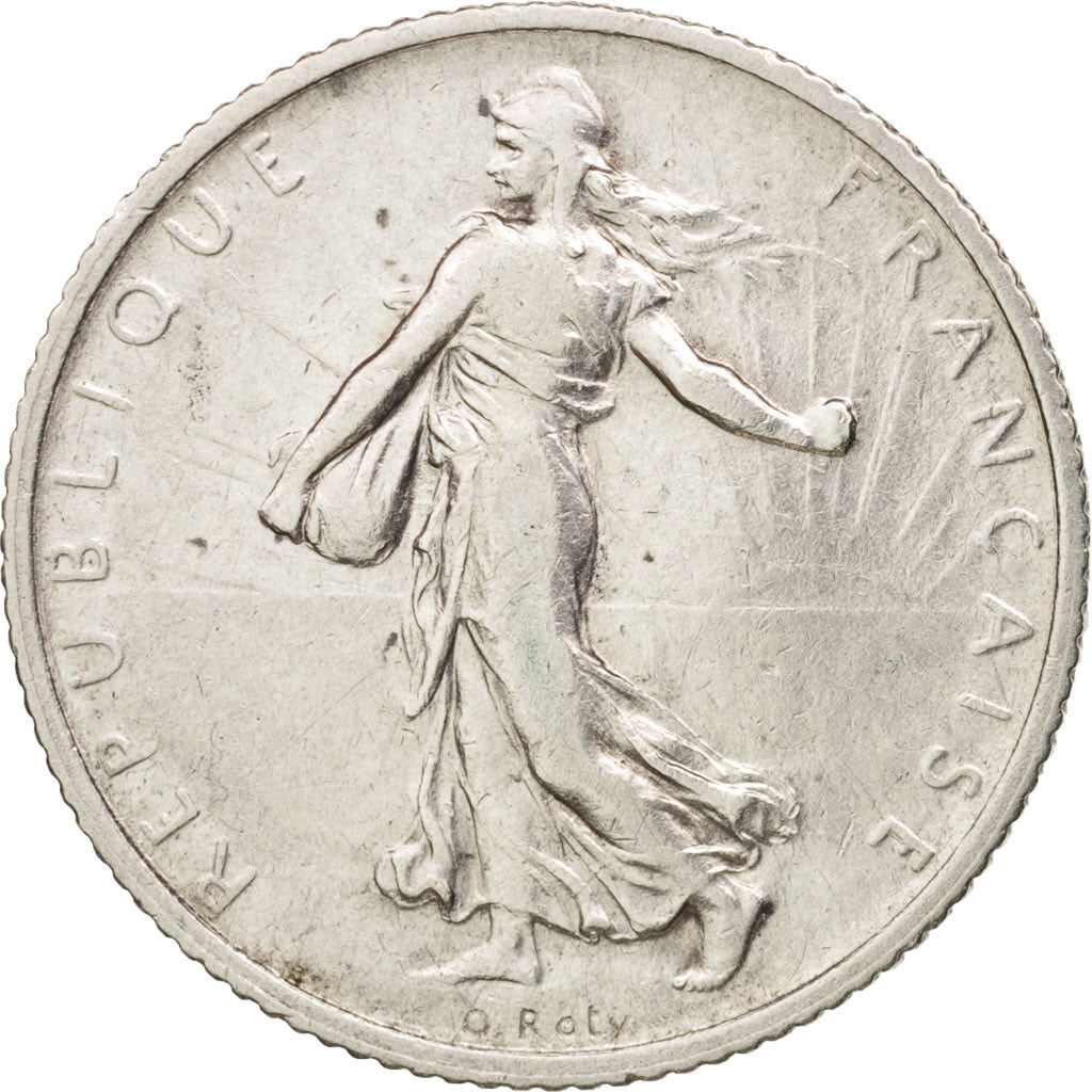 France, Semeuse, Franc, 1909, Paris, EF(40-45), Silver, KM:844.1, Gadoury:467