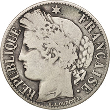 France, Cérès, Franc, 1872, Bordeaux, VF(20-25), Silver, KM:822.2