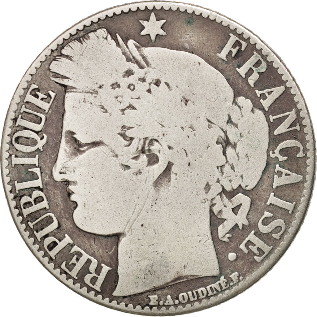 France, Cérès, Franc, 1881, Paris, VF(20-25), Silver, KM:822.1, Gadoury:465a