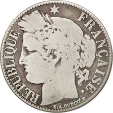 France, Cérès, Franc, 1881, Paris, VF(20-25), Silver, KM:822.1, Gadoury:465a