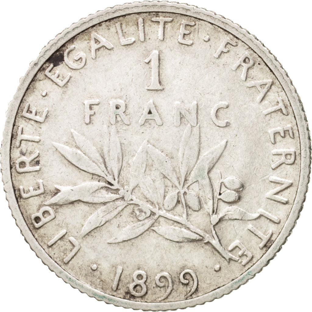 France, Semeuse, Franc, 1899, Paris, EF(40-45), Silver, KM:844.1, Gadoury:467