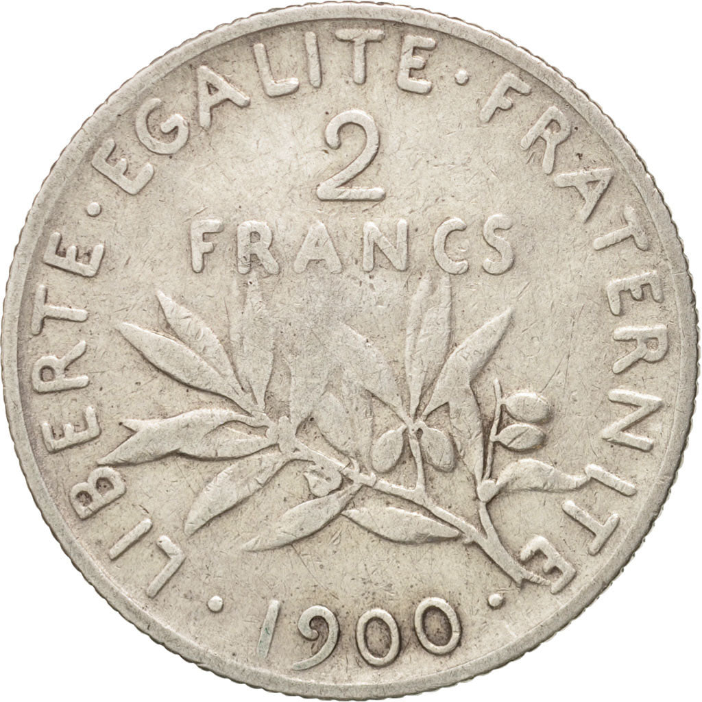 Coin, France, Semeuse, 2 Francs, 1900, Paris, VF(20-25), Silver, KM:845.1