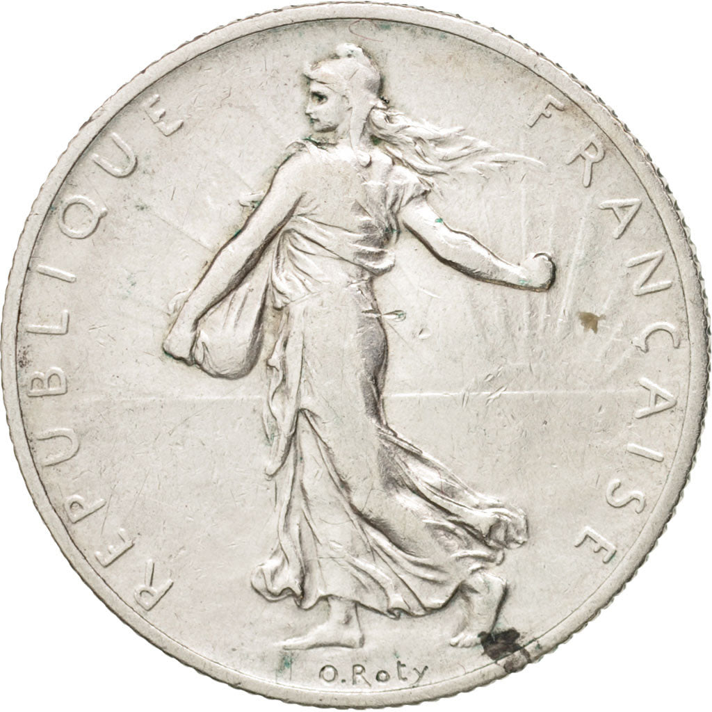 France, Semeuse, 2 Francs, 1909, Paris, VF(30-35), Silver, KM:845.1, Gadoury:532