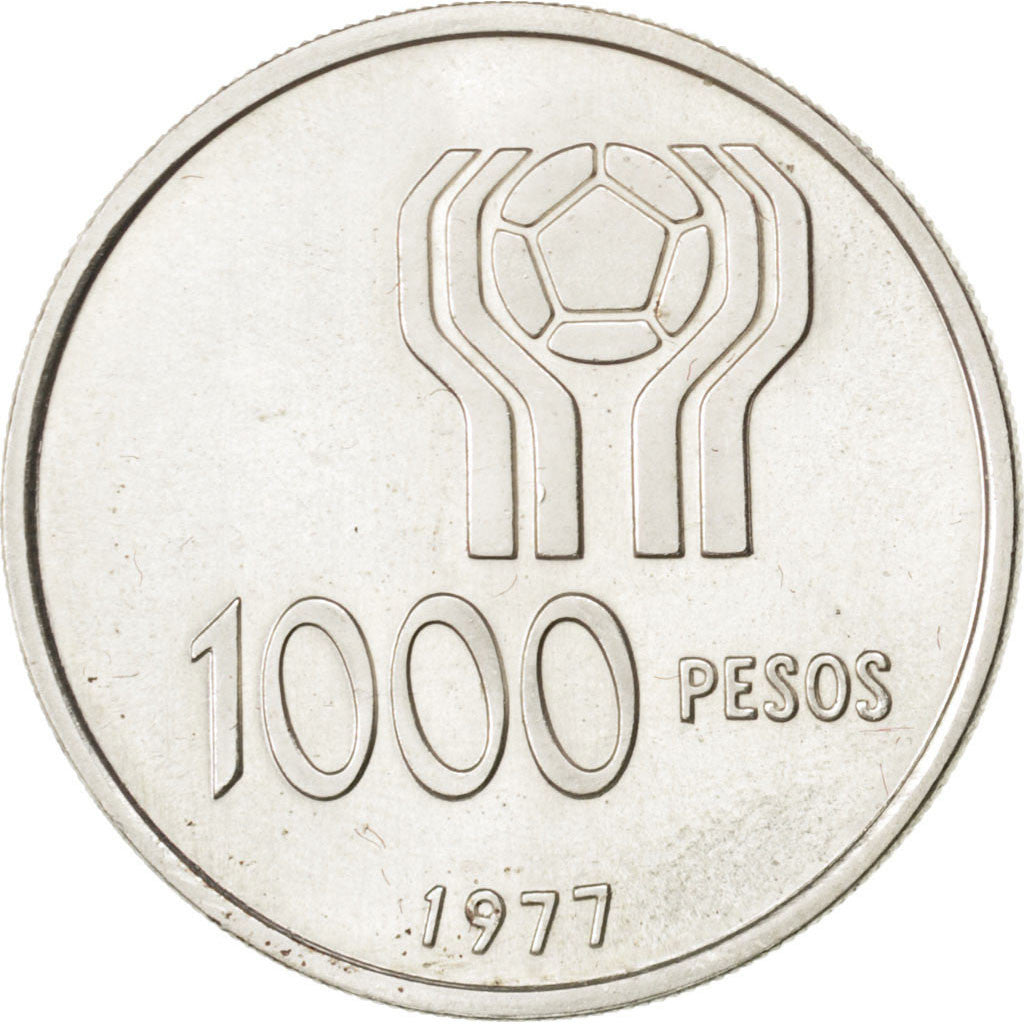 Argentina, 1000 Pesos, 1977, SPL, Argento, KM:78