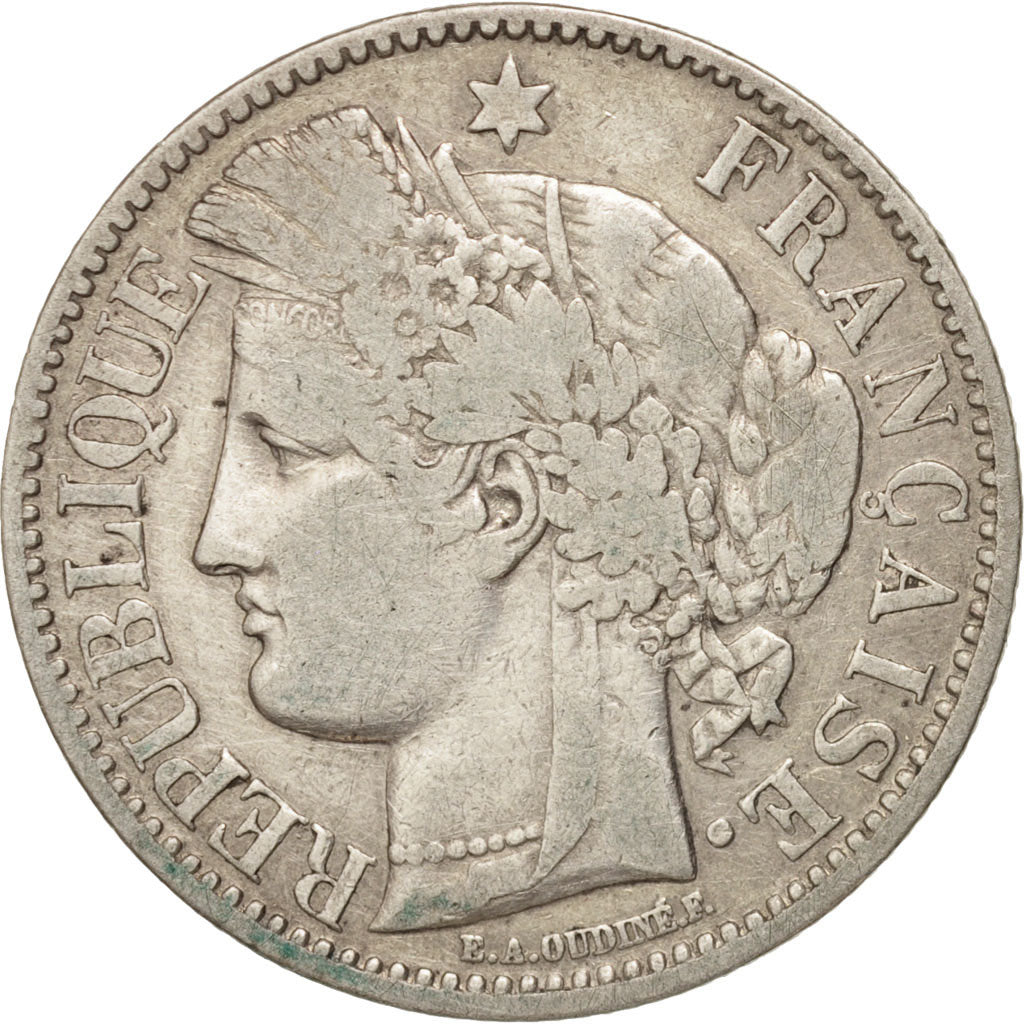 France, Cérès, 2 Francs, 1870, Paris, VF(30-35), Silver, KM:816.1, Gadoury:529