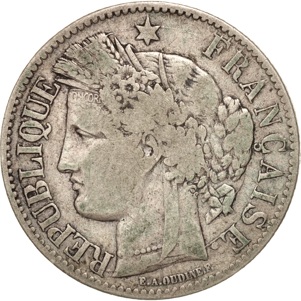 France, Cérès, 2 Francs, 1870, Bordeaux, VF(20-25), Silver, KM:816.2