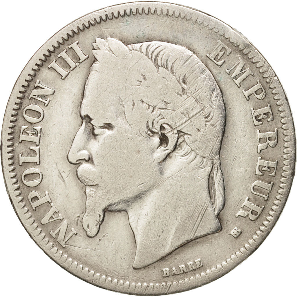 France, Napoleon III, Napoléon III, 2 Francs, 1867, Strasbourg, F(12-15)