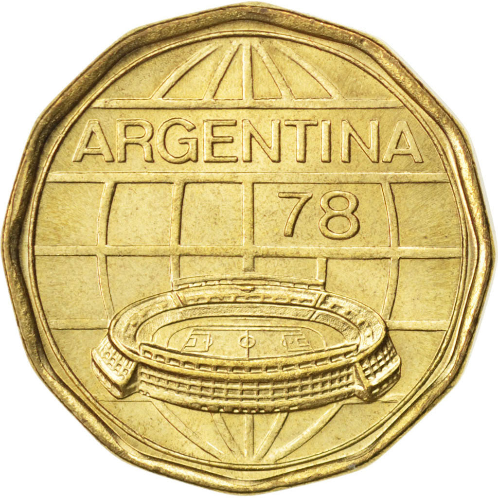 ARGENTINA, 100 Pesos, 1977, KM #77, MS(63), Aluminum-Bronze, 25.6, 6.58