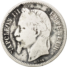 France, Napoleon III, Napoléon III, Franc, 1867, Strasbourg, VF(20-25)