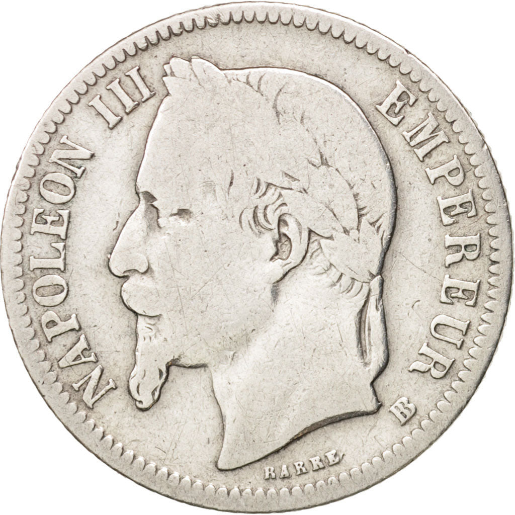 France, Napoleon III, Napoléon III, Franc, 1868, Strasbourg, F(12-15)