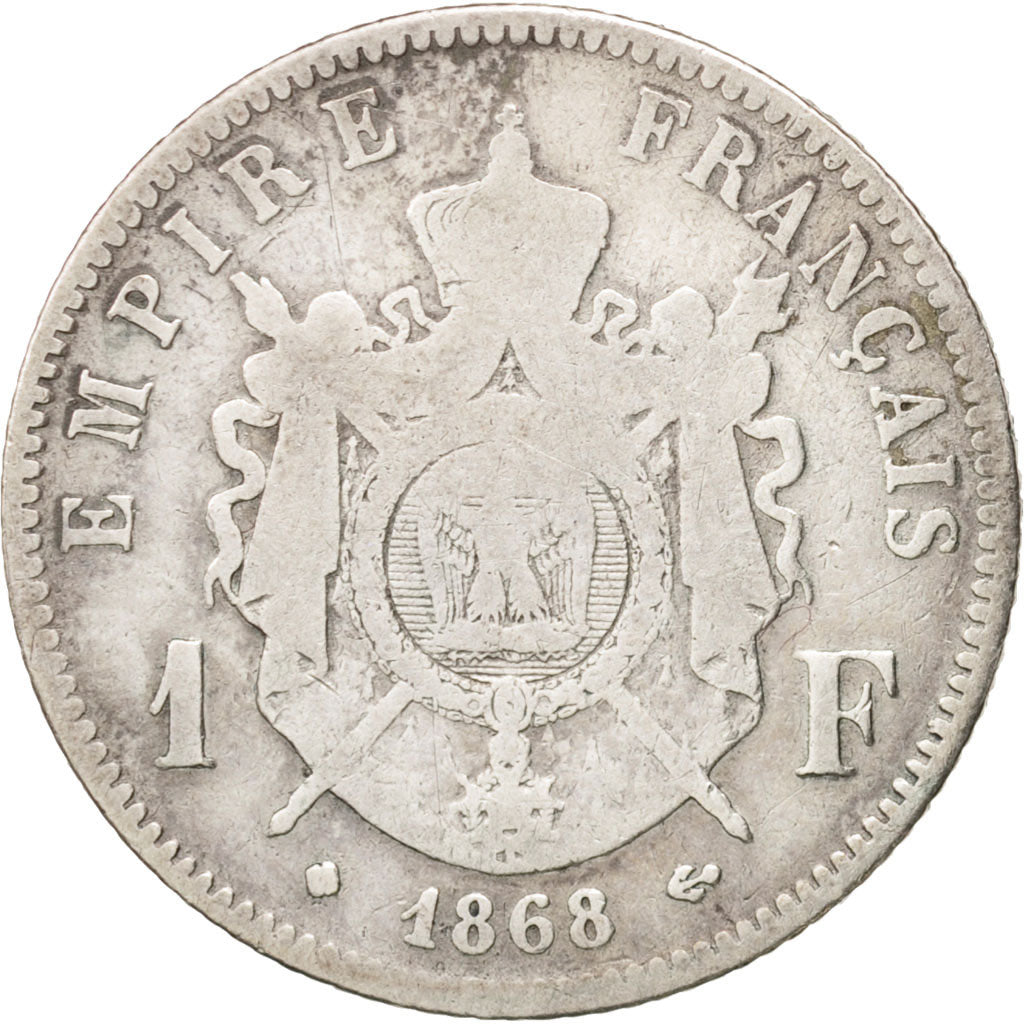 France, Napoleon III, Napoléon III, Franc, 1868, Strasbourg, F(12-15)