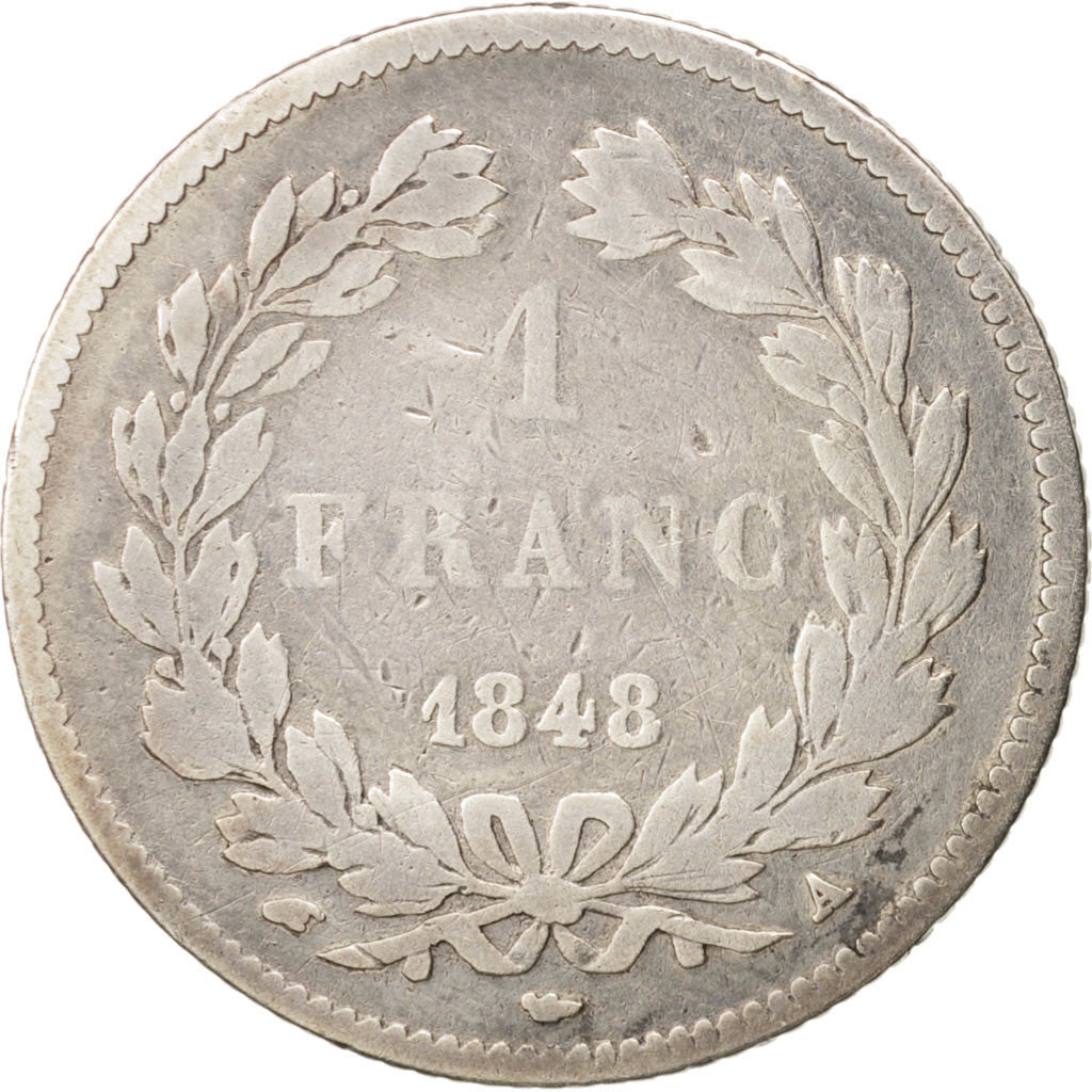 France, Louis-Philippe, Franc, 1848, Paris, F(12-15), Silver, KM:748.1