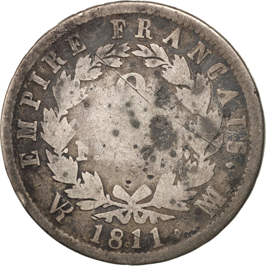 France, Napoléon I, 2 Francs, 1811, Marseille, G(4-6), Silver, KM:693.11