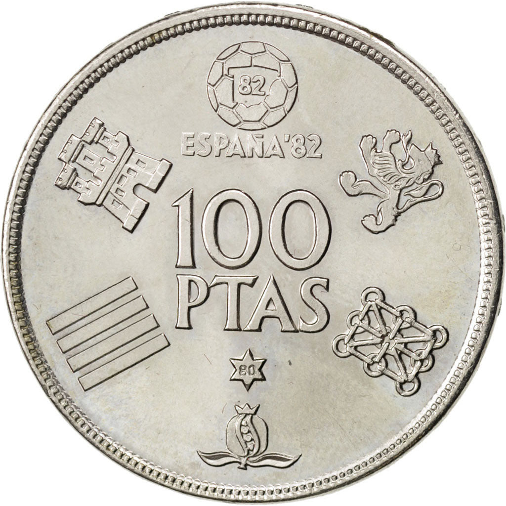 SPAIN, 100 Pesetas, 1980, KM #820, MS(63), Copper-Nickel, 16.98