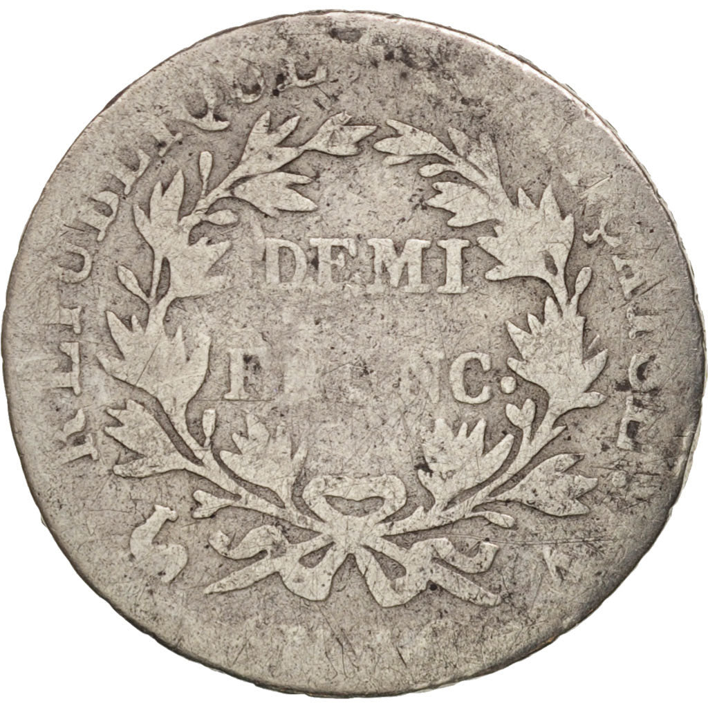 Frankreich, Napoléon I, 1/2 Franc, 1803, Paris, VG(8-10), Silver, KM:648.1