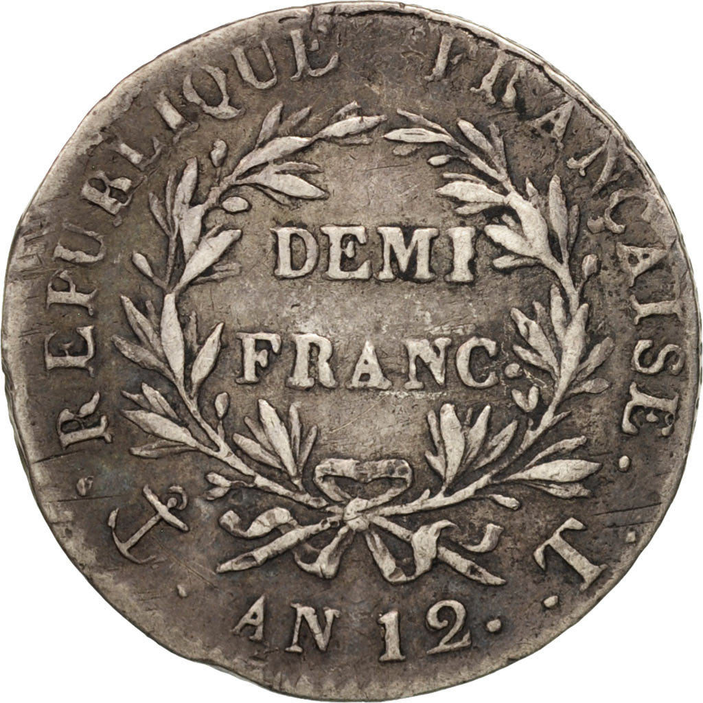 Moneta, Francia, Napoléon I, 1/2 Franc, 1804, Nantes, BB, Argento, KM:648.12