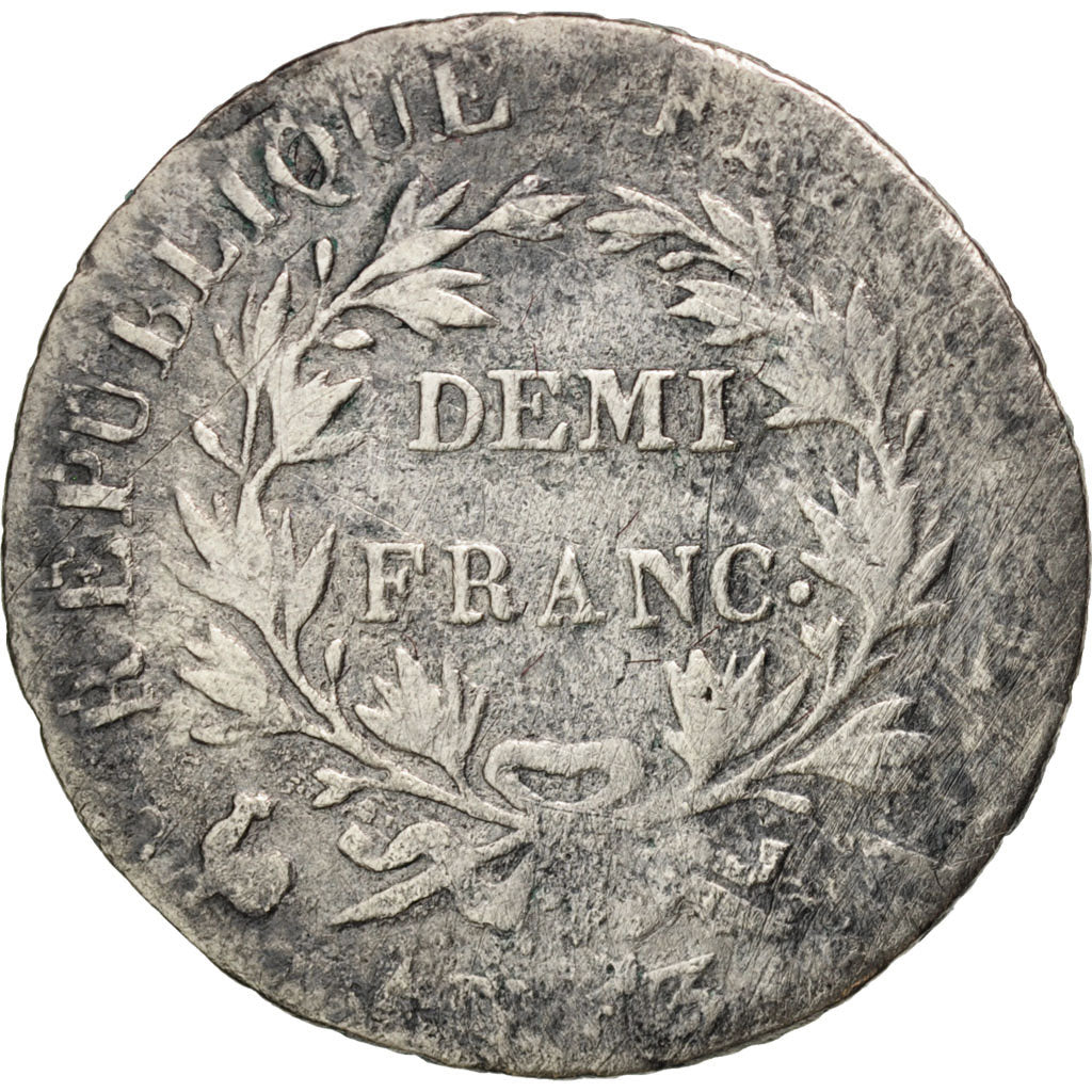 France, Napoléon I, 1/2 Franc, 1805, Paris, G(4-6), Silver, KM:655.1