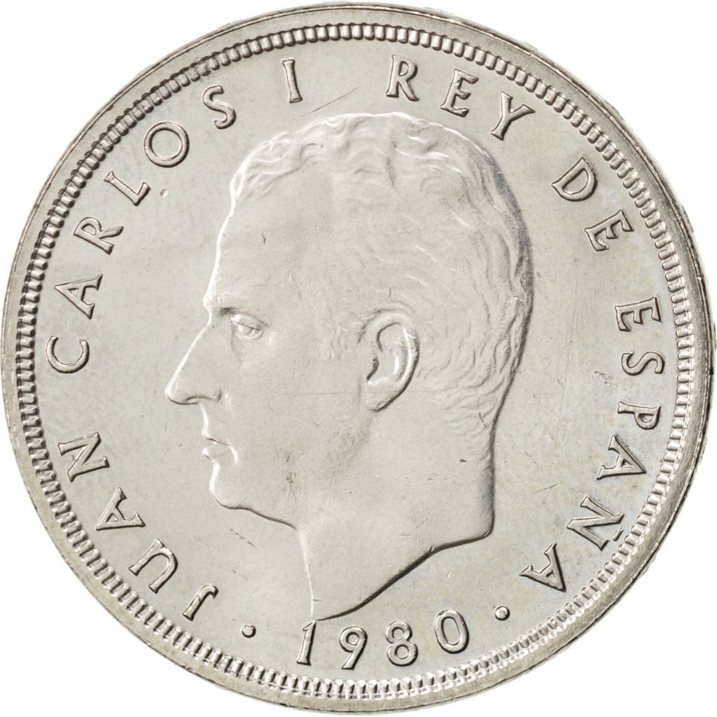 SPAIN, 50 Pesetas, 1980, KM #819, MS(63), Copper-Nickel, 30, 12.57