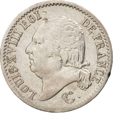 France, Louis XVIII, Louis XVIII, 1/4 Franc, 1818, Paris, EF(40-45), Silver