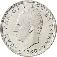 SPAIN, 25 Pesetas, 1980, KM #818, MS(63), Copper-Nickel, 26.5, 8.49