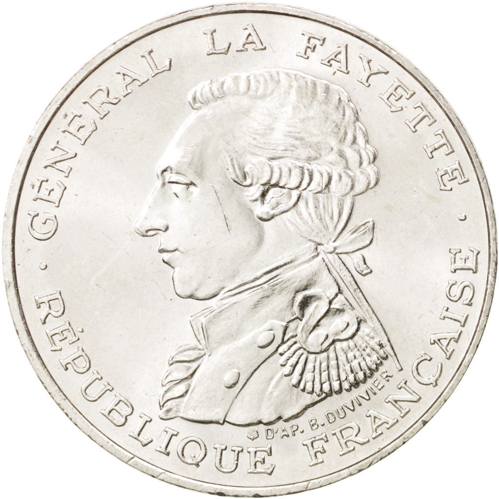 France, Lafayette, 100 Francs, 1987, Paris, AU(55-58), Silver, KM:962