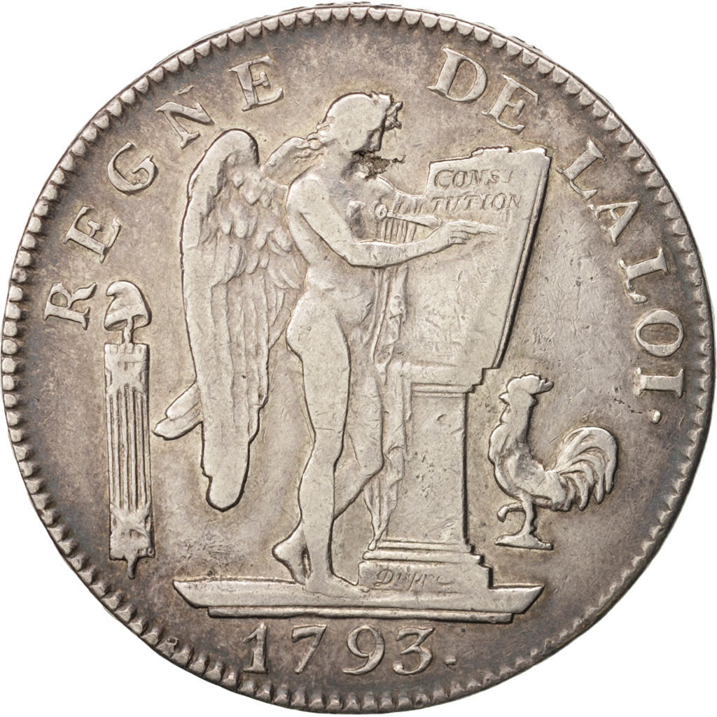 France, Écu de 6 livres françois, ECU, 6 Livres, 1793, Paris, EF(40-45)