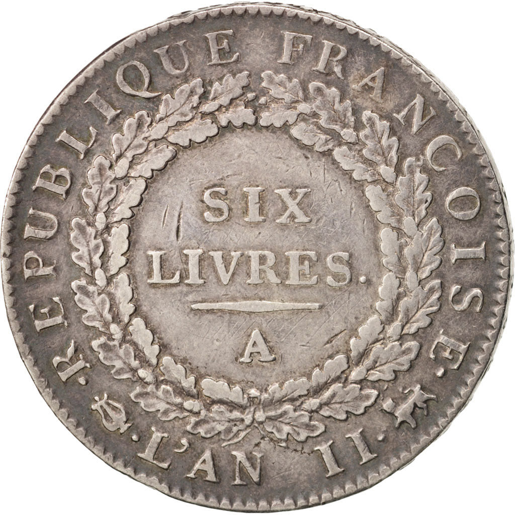 France, Écu de 6 livres françois, ECU, 6 Livres, 1793, Paris, EF(40-45)