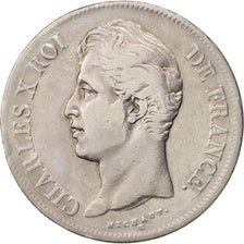 France, Charles X, 5 Francs, 1827, Lille, VF(30-35), Silver, KM:728.13