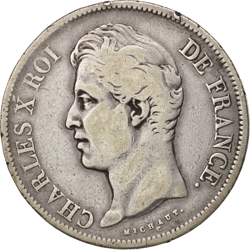 France, Charles X, 5 Francs, 1829, Marseille, VF(20-25), Silver, KM:728.10
