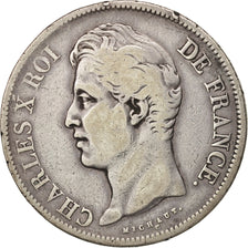 France, Charles X, 5 Francs, 1829, Marseille, VF(20-25), Silver, KM:728.10