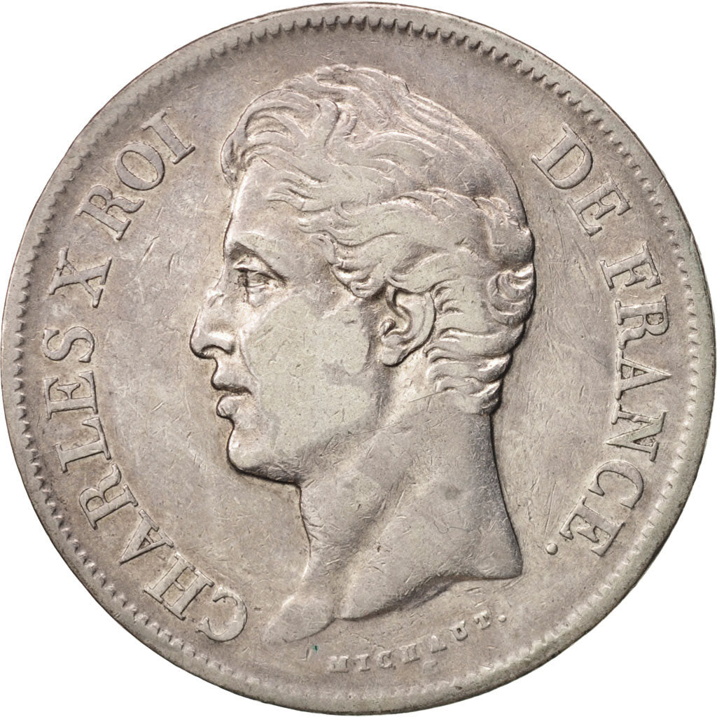 Francia, Charles X, 5 Francs, 1829, Lille, MB+, Argento, KM:728.13, Gadoury:644