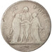 France, Union et Force, 5 Francs, 1795, Paris, F(12-15), Silver, KM:639.1, Ga...
