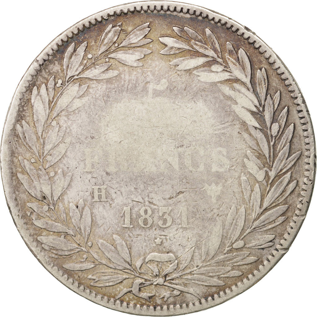 Monnaie, France, Louis-Philippe, 5 Francs, 1831, La Rochelle, B+, Argent
