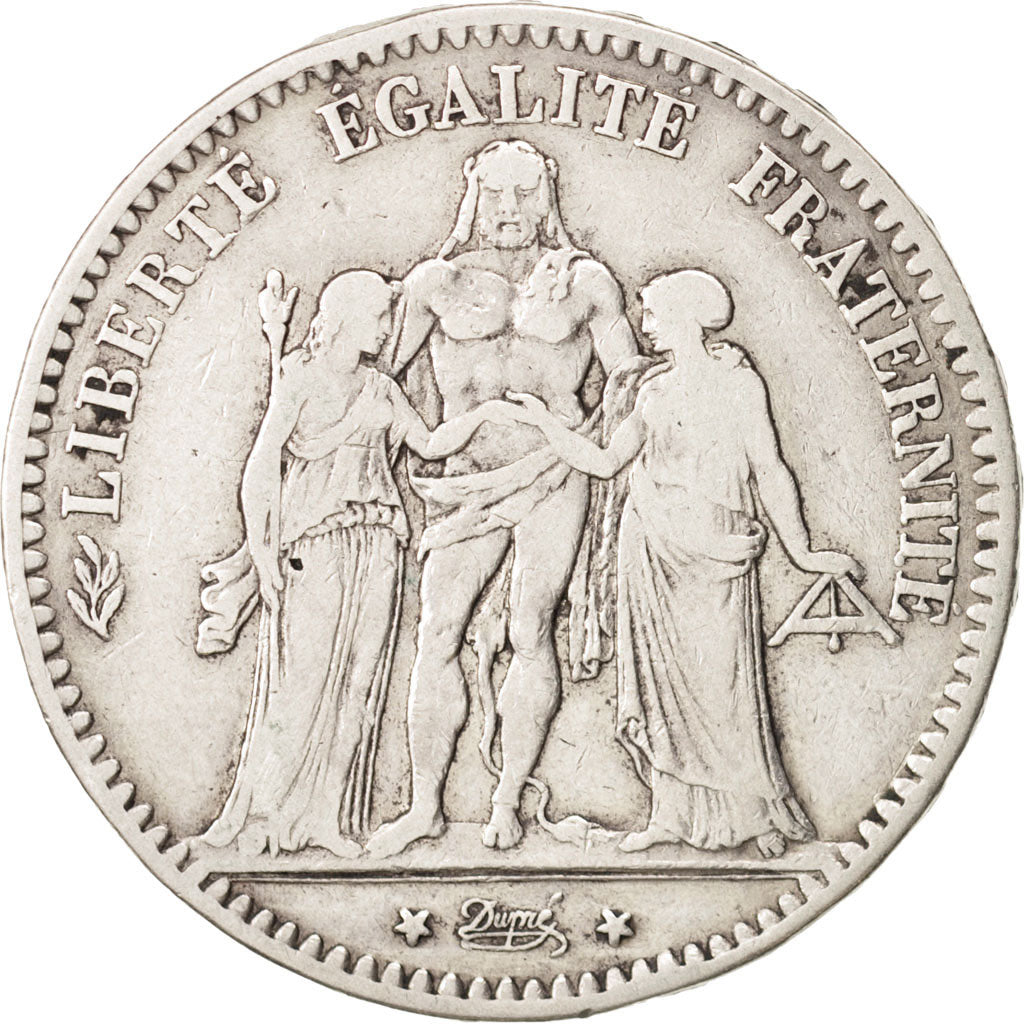 France, Hercule, 5 Francs, 1878, Bordeaux, VF(30-35), Silver, KM:820.2
