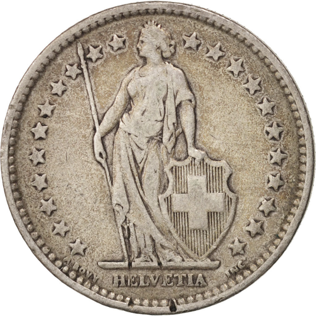 Switzerland, 2 Francs, 1911, Bern, VF(20-25), Silver, KM:21