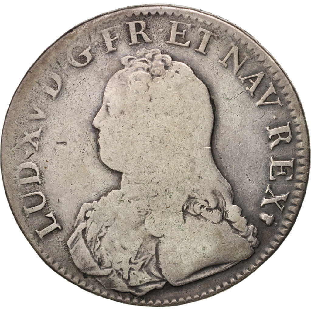 France, Louis XV, Écu aux branches d'olivier, Ecu, 1726, Reims, VF(20-25)