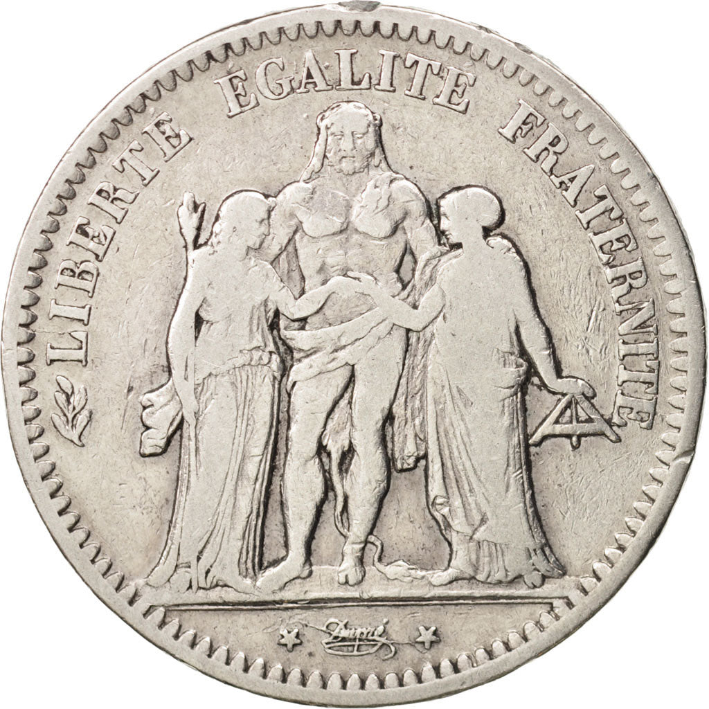 Francia, Hercule, 5 Francs, 1848, Strasbourg, MB, Argento, KM:756.2, Gadoury:683
