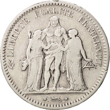 Francia, Hercule, 5 Francs, 1848, Strasbourg, MB, Argento, KM:756.2, Gadoury:683