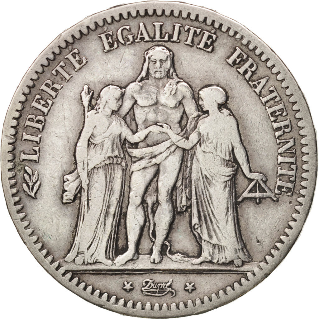 France, Hercule, 5 Francs, 1848, Paris, VF(20-25), Silver, KM:756.1, Gadoury:683