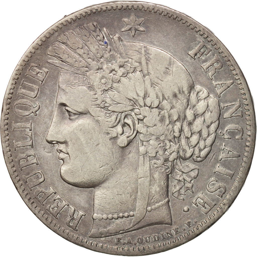 Coin, France, Cérès, 5 Francs, 1850, Strasbourg, EF(40-45), Silver, KM:761.2