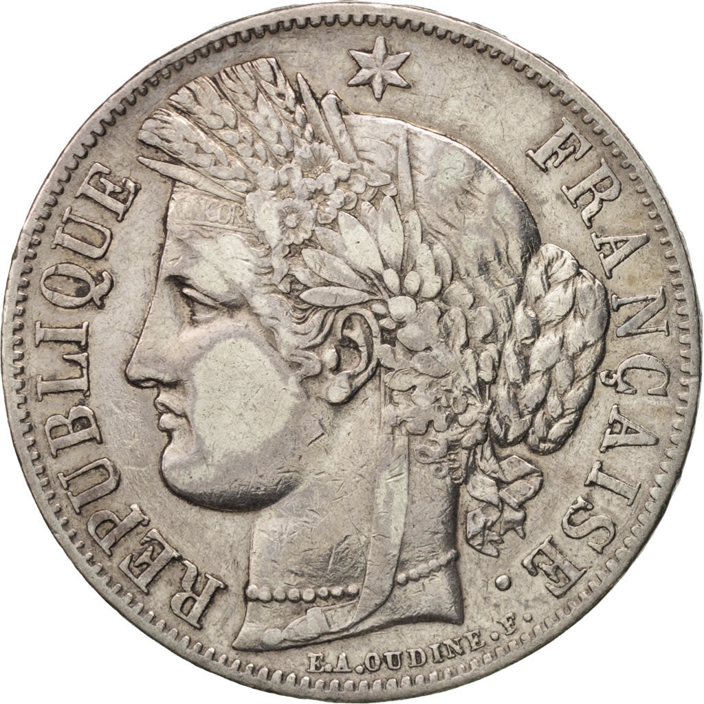 France, Cérès, 5 Francs, 1850, Paris, VF(30-35), Silver, KM:761.1, Gadoury:719