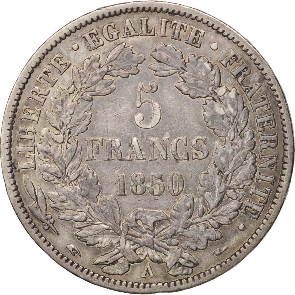 France, Cérès, 5 Francs, 1850, Paris, VF(30-35), Silver, KM:761.1, Gadoury:719