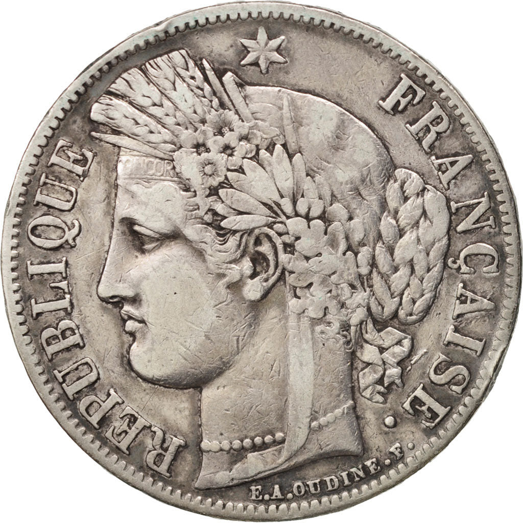 France, Cérès, 5 Francs, 1849, Paris, EF(40-45), Silver, KM:761.1, Gadoury:719
